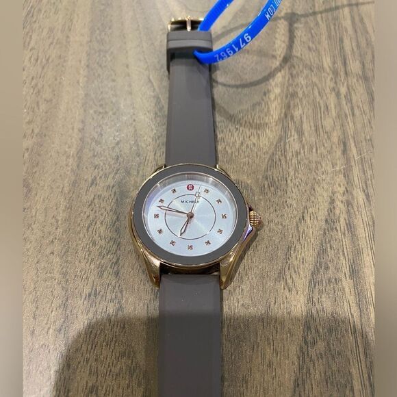 MICHELE Cape Smokey Quartz, Rose Goldtone Stainless Steel & Silicone Strap Watch - Picture 2 of 9